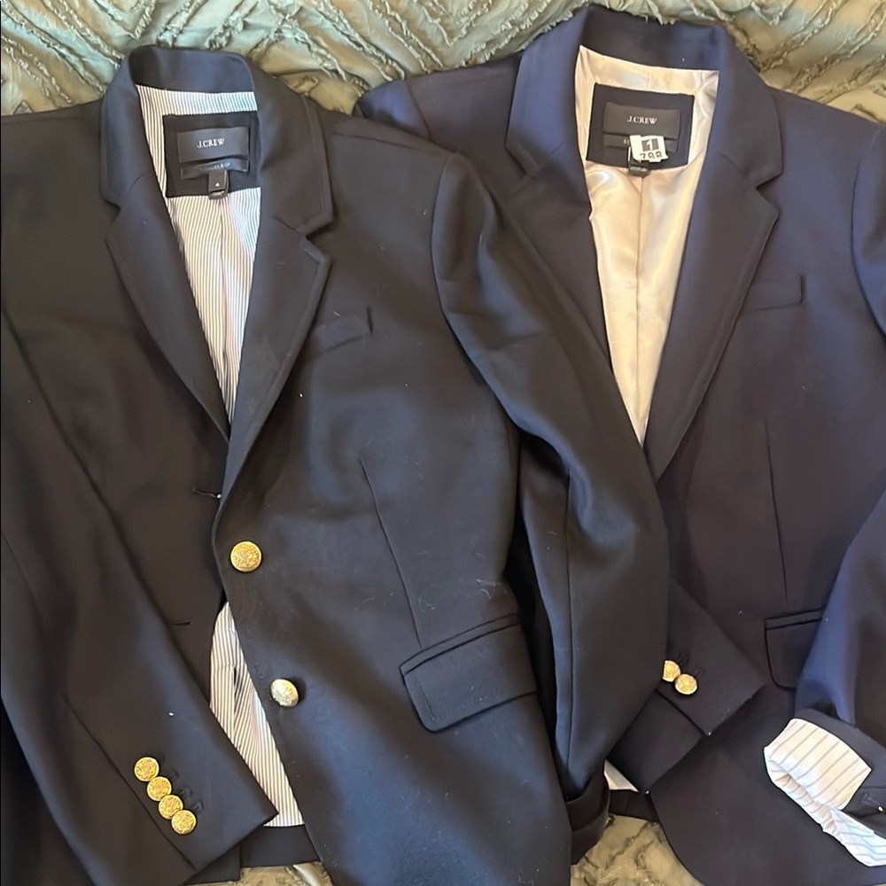 J. Crew women’s Schoolboy Black and Navy Blazers with Gold Buttons